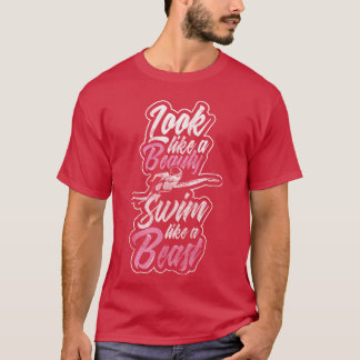 ビンテージ フレンズ フリースイマー スポーツ 海で泳ぐ Tシャツ