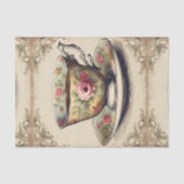 ビンテージ フレンチ カントリー フローラル ティー カップ 薄葉紙 (正面)