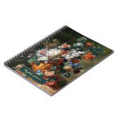 ビンテージ フローラル アート ゴールド モノグラム カスタム ネーム ノートブック (左側)