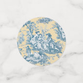 ビンテージ フローラル イエロー ターコイズ トワル ド ジュイ コンフェッティ (スモール正面)