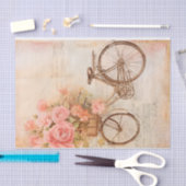 ビンテージ フローラル バイク デザイン, レトロ 薄葉紙 (クラフト)