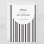 ビンテージ ブラックアンドホワイト 縦 バランス ストライプ 招待状 (裏面)