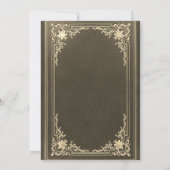 ビンテージ ブラック ゴールド エレガント カリグラフィー ウェディング 招待状 (裏面)