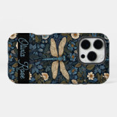 ビンテージ ブルーのトンボ iPhoneケース (裏面横)