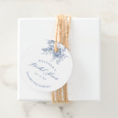 ビンテージ ブルー フラワーのヴィクトリアン ブライダル シャワー フェイバータグ (インサイチュ)