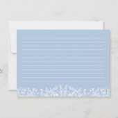 ビンテージ ブルー フローラル ブライダル シャワー レシピ カード (裏面)