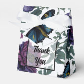 ビンテージ プラム パープル マジェンタ フローラル バタフライ フェイバーボックス (正面サイド)