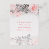 ビンテージ プリムローズ ピンク ローズ ウェディング RSVP カード (裏面)