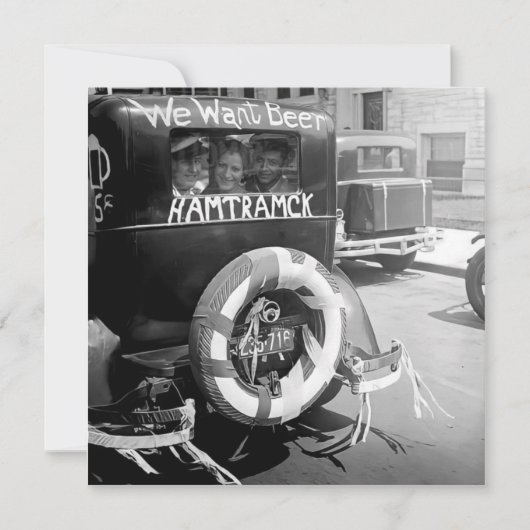 ビンテージ プロヒビション ビール、私たちにはビールが必要、歴史 招待状 (正面)