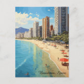 ビンテージ ベニドルム スペイン 旅行 地中海 ポストカード (正面)