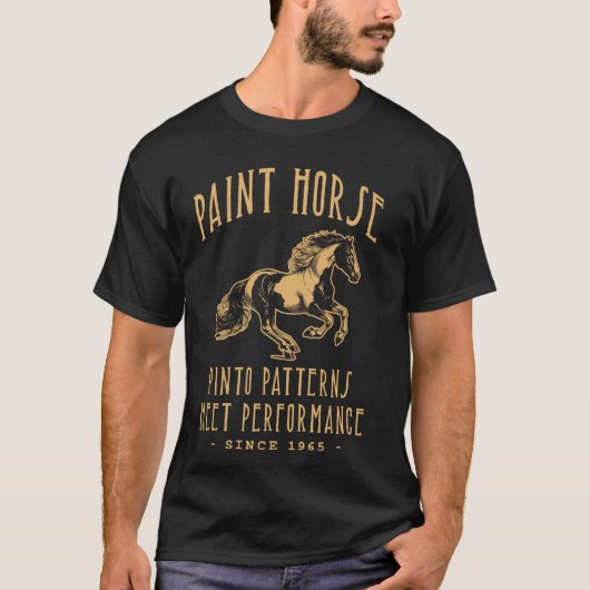 ビンテージ ペイントホース デザイン Tシャツ (正面)