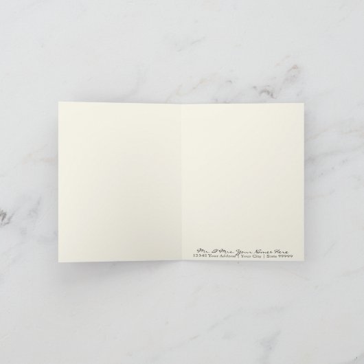 ビンテージ　ペコックの羽根７枚　エレガントな感謝を伝えるメモ サンキューカード (内部)