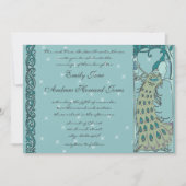 ビンテージ　ペコック　ウェディング　インビテーション 招待状 (正面)