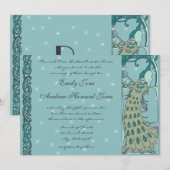 ビンテージ　ペコック　ウェディング　インビテーション 招待状 (正面/裏面)