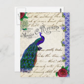 ビンテージ ペコック ソング コラージュ ポストカード (正面/裏面)