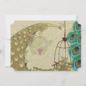 ビンテージ ペコック バードケージ フェザー ウェディング 招待状 (裏面)