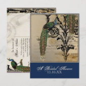 ビンテージ ペコック 6 音符 ミュージック キャンドルブラ スワール インビテーションポストカード (正面/裏面)