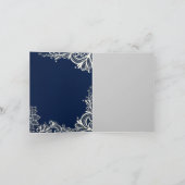 ビンテージ ホワイトレース ネイビーブルー ウェディング サンクス サンキューカード (内部)