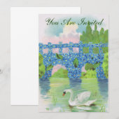 ビンテージ ホワイト スワン インビテーション (正面/裏面)