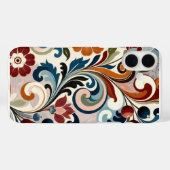 ビンテージ ボタニカル スワール フラワー柄 Case-Mate iPhoneケース (裏面 (横))