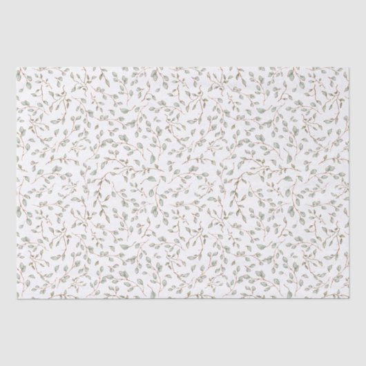 ビンテージ ボホスタイル 植物の葉の枝 デコパージュ 薄葉紙 (正面)