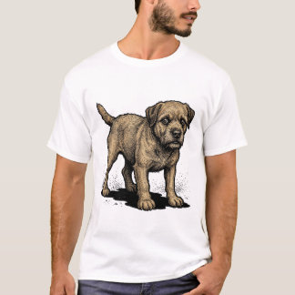 ビンテージ ボーダー・テリア: クラシックなカワウソ頭の犬 Tシャツ