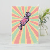 ビンテージ ポップアート ラッピング キャンディ 招待状 (スタンド正面)