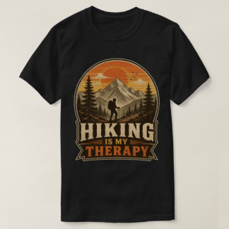 ビンテージ・マウンテンサンセット 自然の中のハイキングは私の癒し Tシャツ