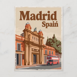 ビンテージ マドリード スペイン 空 景色 お土産 ギフト ポストカード