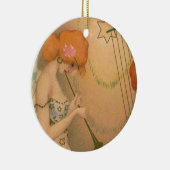 ビンテージ ミュージック ヴィクトリアン エンジェル ミュージシャン フルート ハープ セラミックオーナメント (右)