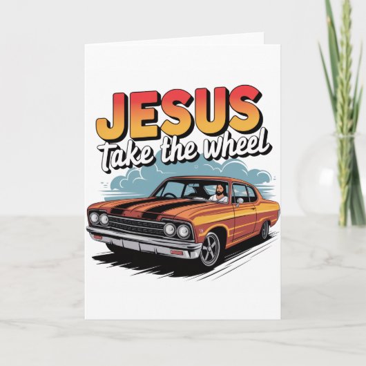 ビンテージ・ムダスルカー「Jesus Take the Wheel」 カード (正面)