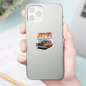ビンテージ・ムダスルカー「Jesus Take the Wheel」 シール (スマートフォン)