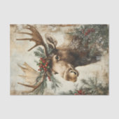 ビンテージ ムース クリスマス ウィンター エイジド デコパージュ 薄葉紙 (正面)