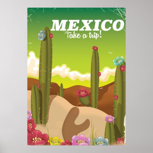 ビンテージ メキシコ砂漠の旅ポスター ポスター (正面)