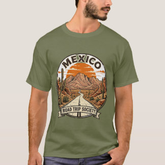ビンテージ・メキシコ・ロードトリップ・ソサエティ デザートアドベンチャー Tシャツ