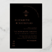 ビンテージ モノグラム | オルネート ボヘミアンワディング 箔招待状 (正面)