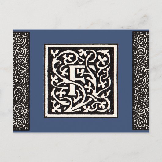 ビンテージ モノグラム F アールヌーボー レター ポストカード (正面)