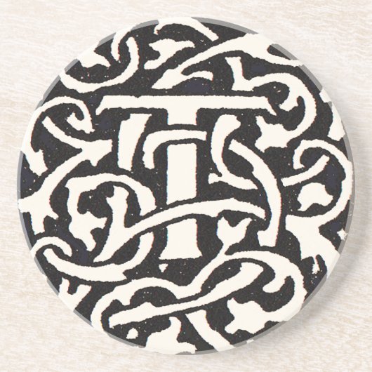 ビンテージ モノグラム T アールヌーボー レター コースター (正面)