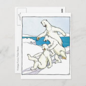 ビンテージ ユニークなホッキョクグマ ポストカード (正面/裏面)