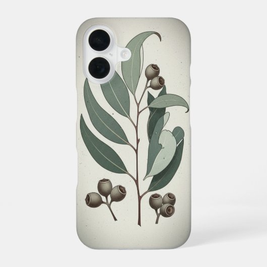 ビンテージ ユーカリの葉 iPhone 16ケース (裏面)