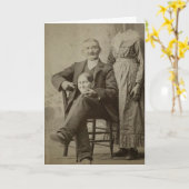 ビンテージ ユーモア 不気味 夫婦 首なし ポーズ カード (黄色い花)