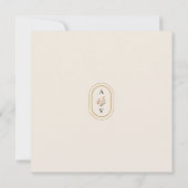 ビンテージ ラスティック オータム ベージュ ウェディング モノグラム スクエア セーブザデート (裏面)