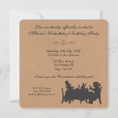 ビンテージ ラスティック マッド ハッターズ ティーパーティー バースデー 招待状 (裏面)