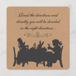 ビンテージ ラスティック マッド ハッターズ ティーパーティー バースデー 招待状