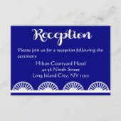 ビンテージ ラッセ ウェディング レセプション ロイヤル ブルー ネイビー エンクロージャーカード (正面)