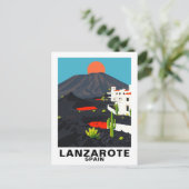 ビンテージ ランサローテ島 スペイン 旅行 ポストカード (スタンド正面)