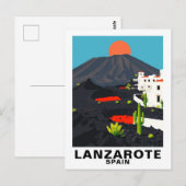 ビンテージ ランサローテ島 スペイン 旅行 ポストカード (正面/裏面)