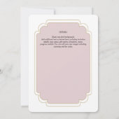 ビンテージ・リージェンシー・ダスティーローズゴールド・ウェディング 招待状 (裏面)