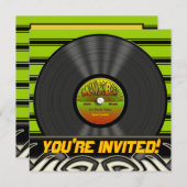 ビンテージ レゲエ ヴィニール レコード パーティー 招待状 (正面/裏面)