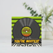 ビンテージ レゲエ ヴィニール レコード パーティー 招待状 (スタンド正面)